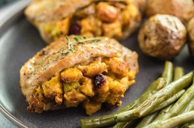 Stuffed Pork Chops with Sausage and Apples